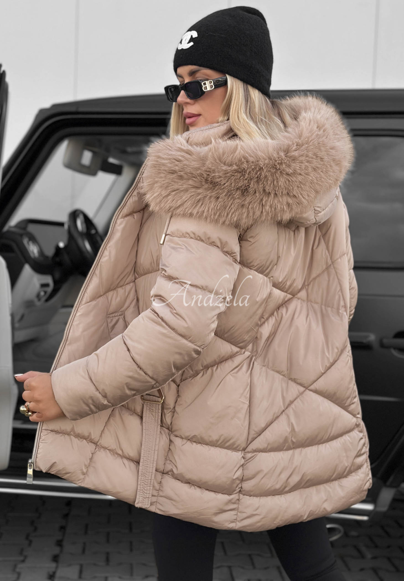 Geacă matlasată cu blăniță Snow Babe
