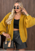 Krótki Cardigan Comfort First muștar