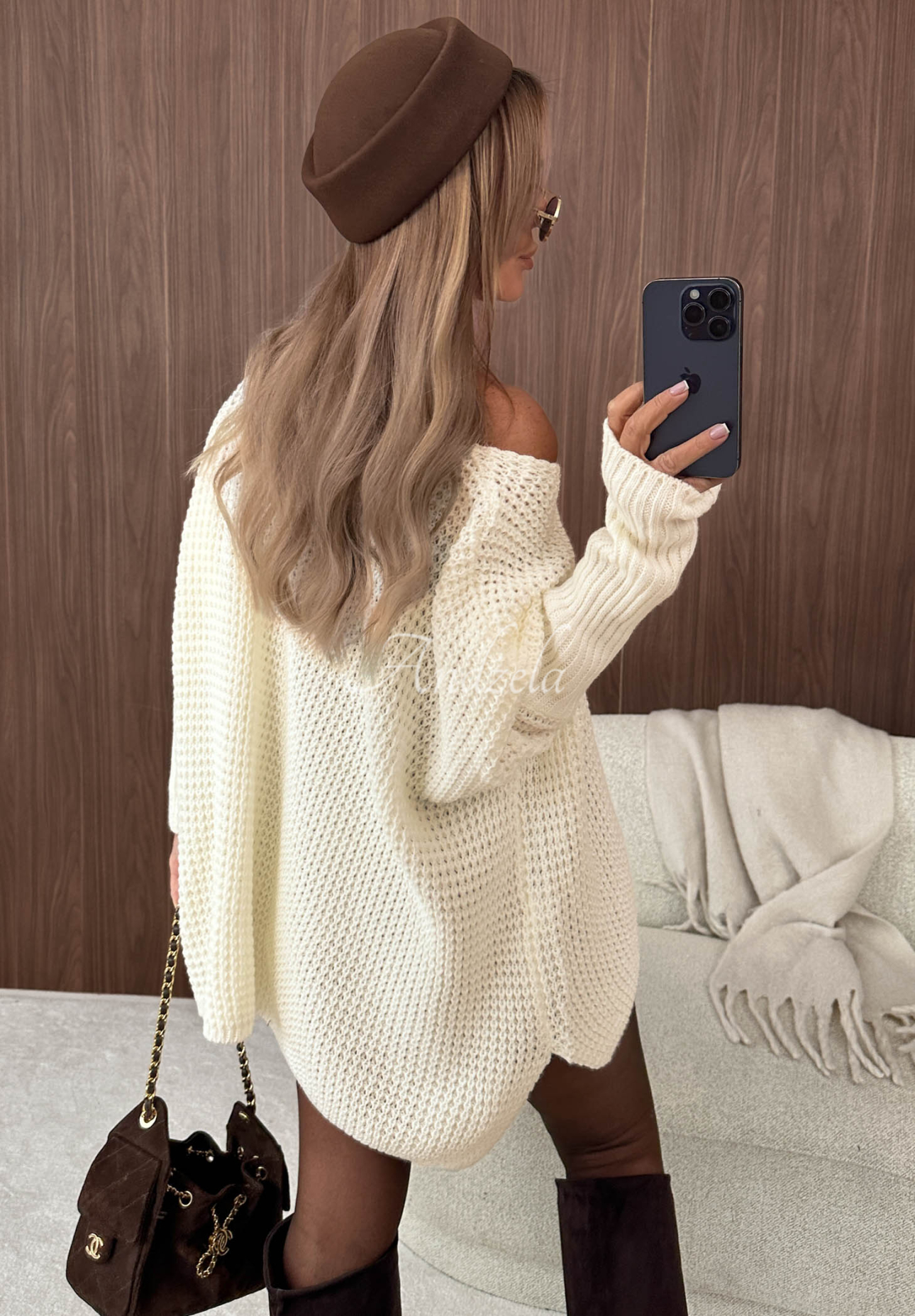 Pulover oversize asimetric Amber Knit