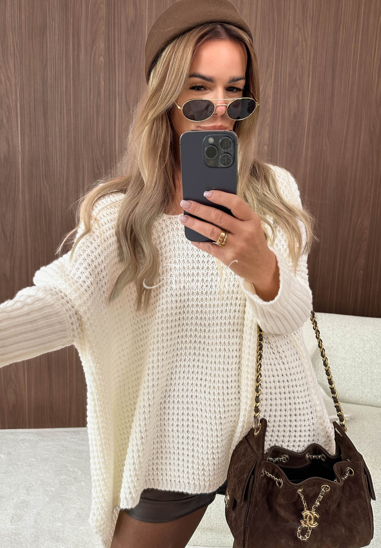 Pulover oversize asimetric Amber Knit