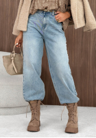 Pantaloni din denim mom fit Street Rhythm albastru deschis