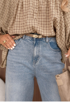 Pantaloni din denim mom fit Street Rhythm albastru deschis