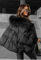 Pikowana Geacă z kapturem Look Again negru