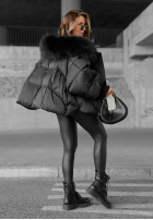 Pikowana Geacă z kapturem Look Again negru