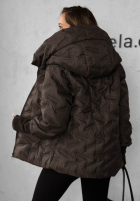 Pikowana Geacă z kapturem Autumn Edge ciemnoczekoladowa