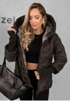 Pikowana Geacă z kapturem Autumn Edge ciemnoczekoladowa