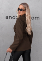 clasic Sacou z paskiem Bella Chic negru