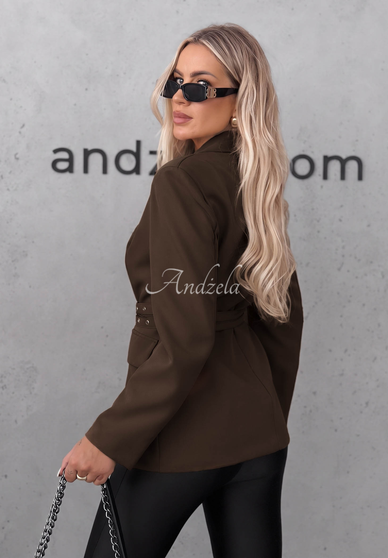 Sacou clasic cu curele Bella Chic