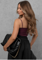 Krótki gorsetowy Top  na ramiączkach Night Romance ciocolatiu