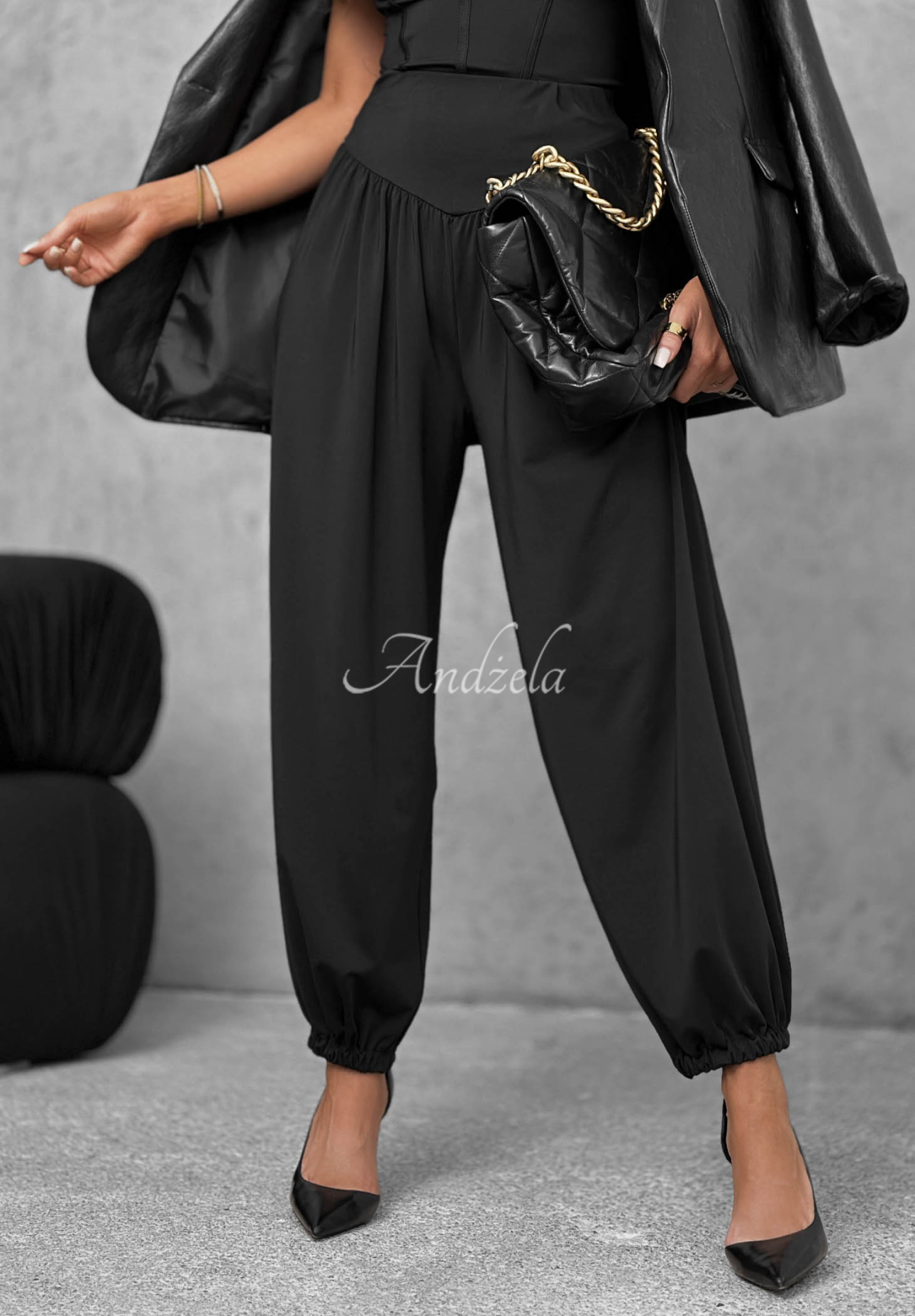 Pantaloni harem din viscoză Bad Attitude