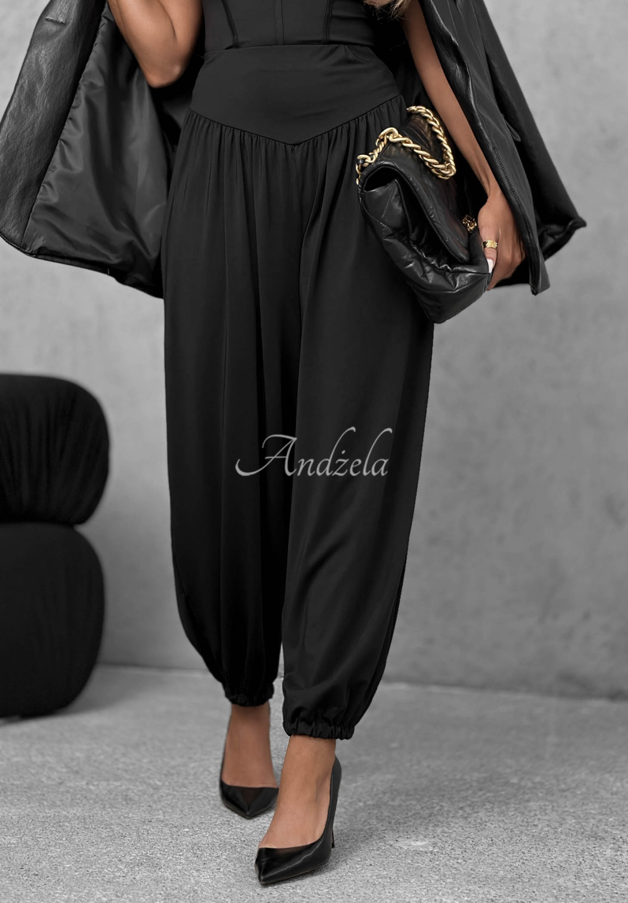 Pantaloni harem din viscoză Bad Attitude