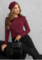 Bluză longsleeve z różą One Second negru