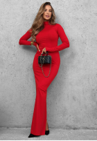 Dopasowana Rochie z golfem i rozcięciem Red Carpet negru