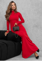 Dopasowana Rochie z golfem i rozcięciem Red Carpet negru