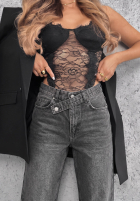Pantaloni din denim straight Bad Babe bluemarin