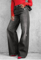 Pantaloni din denim z przetarciami Don't Touch gri