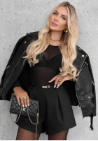 Błyszczące body longsleeve Little Shimmer negre