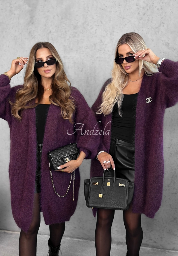 Cardigan lung din mohair Honey Weather