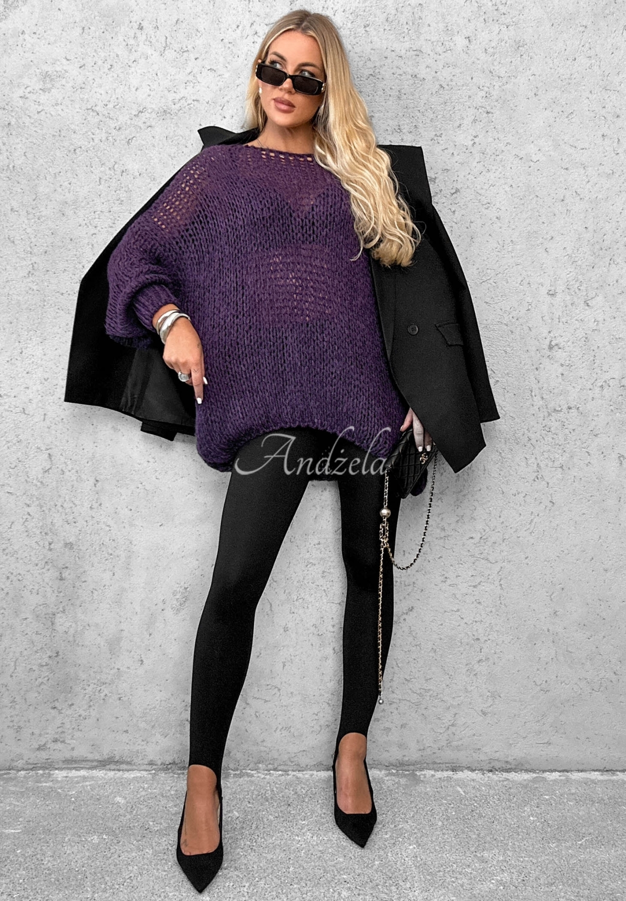 Pulover moale oversize cu lână și vâscoză Sugar Babe