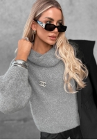 Miękki Pulover oversize z golfem Lovely Cute roșu