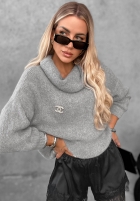 Miękki Pulover oversize z golfem Lovely Cute roșu