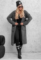 Cardigan lung oversize cu buzunare Marbelio
