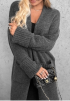 Cardigan lung oversize cu buzunare Marbelio