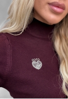 Miękki Pulover z golfem Simple Knit mov afină