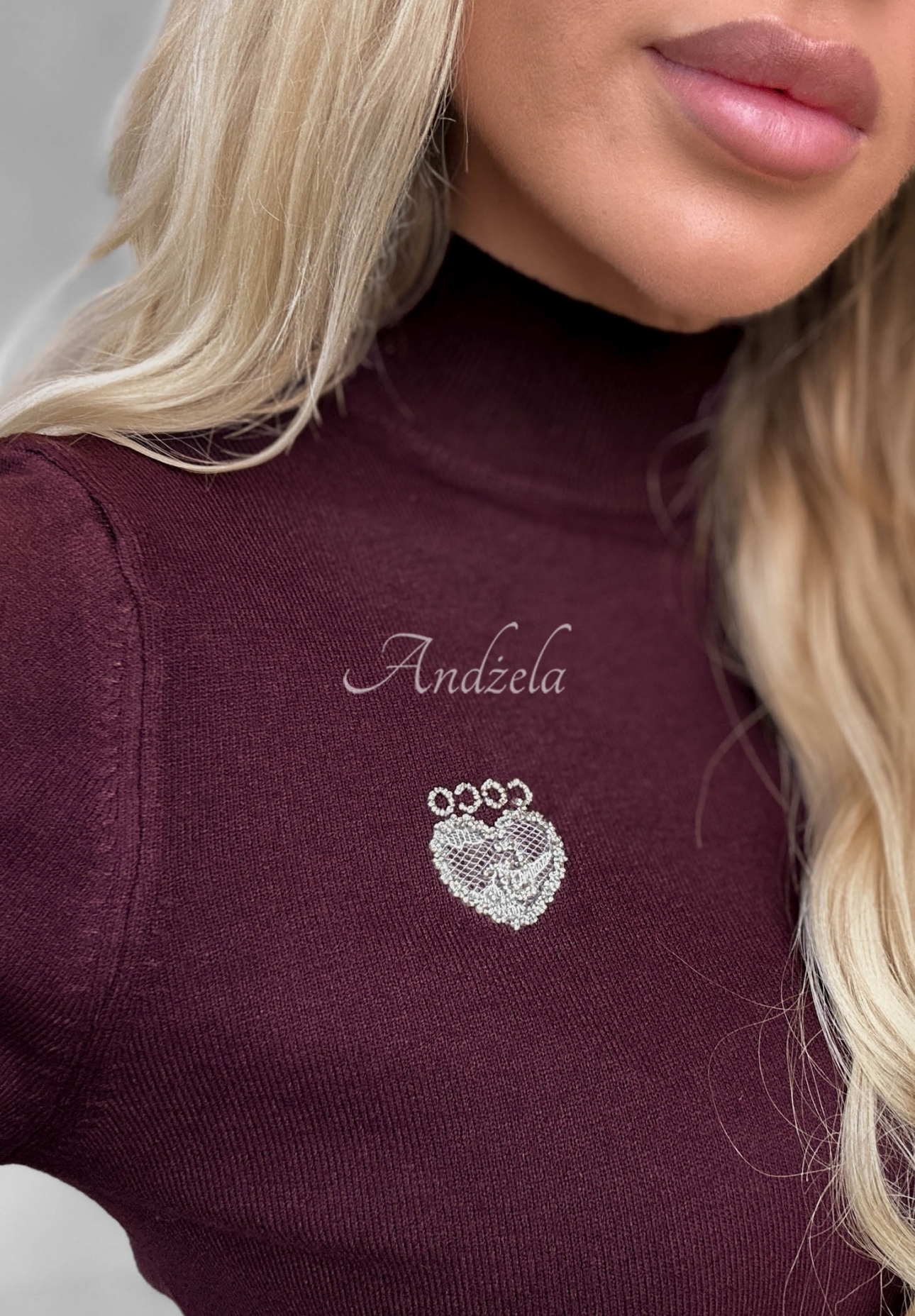 Pulover moale din viscoză cu guler înalt Simple Knit