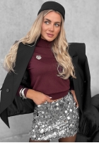 Miękki Pulover z golfem Simple Knit mov afină