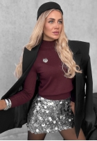 Miękki Pulover z golfem Simple Knit mov afină