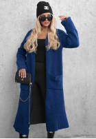 Cardigan lung oversize cu buzunare Marbelio