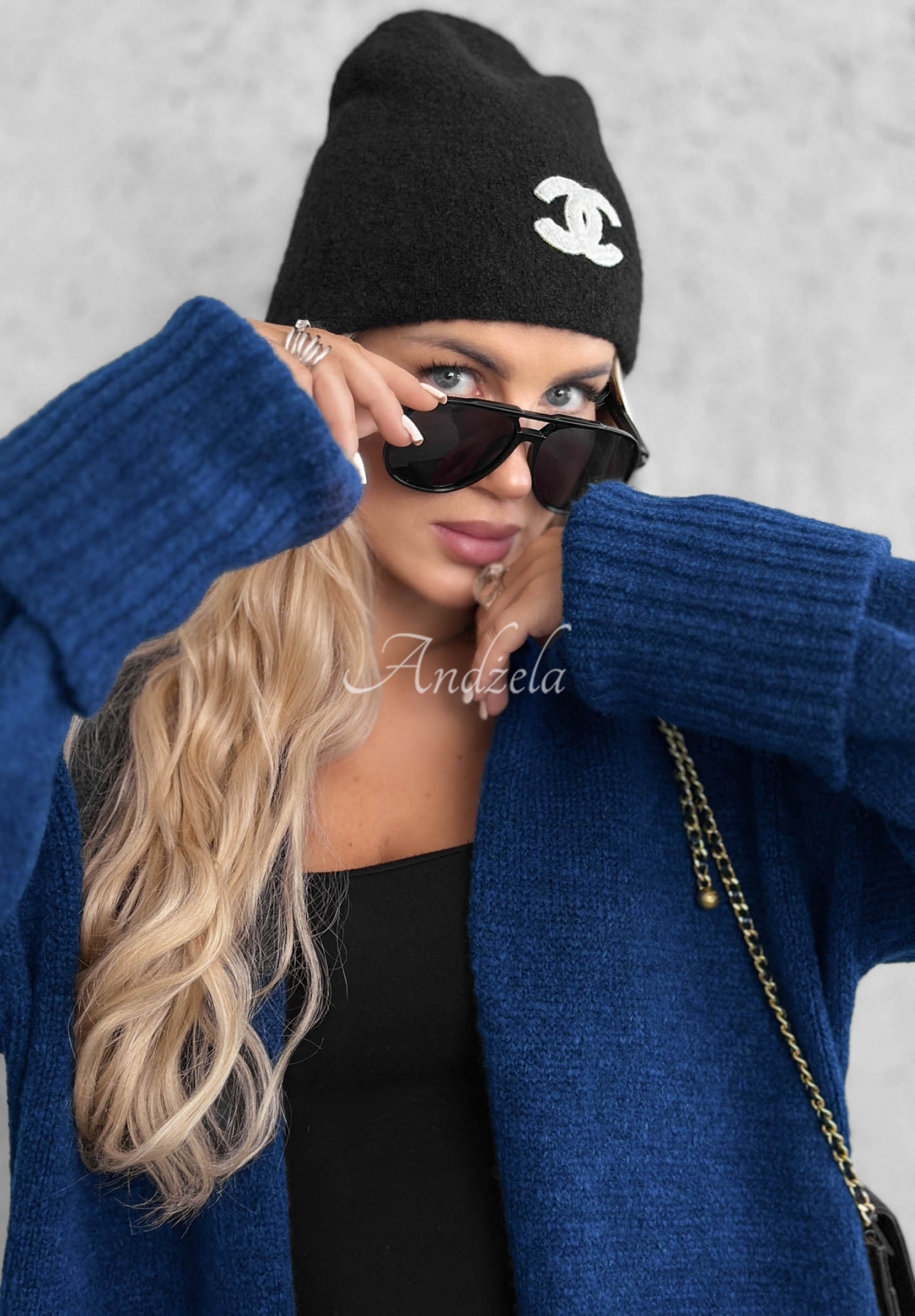 Cardigan lung oversize cu buzunare Marbelio