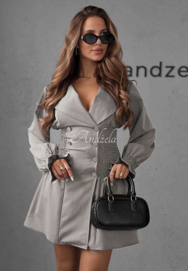 Rochie mini tip sacou cu pliuri City Romance