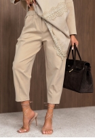 din material textil Pantaloni balloon z gumką taliei Rainy Saturday ciocolatii