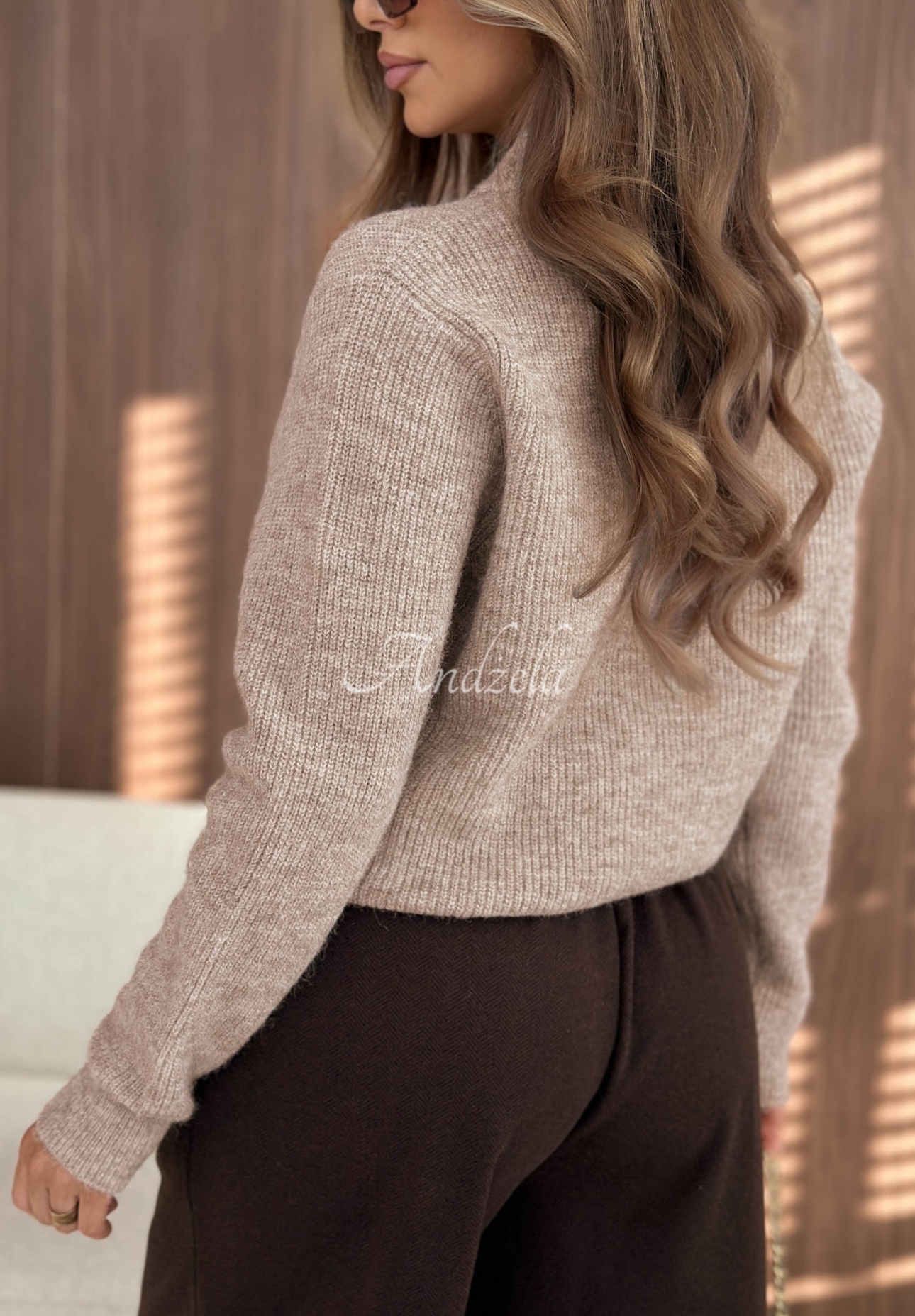 Cardigan scurt cu legătură, lână și bumbac Pretty Please