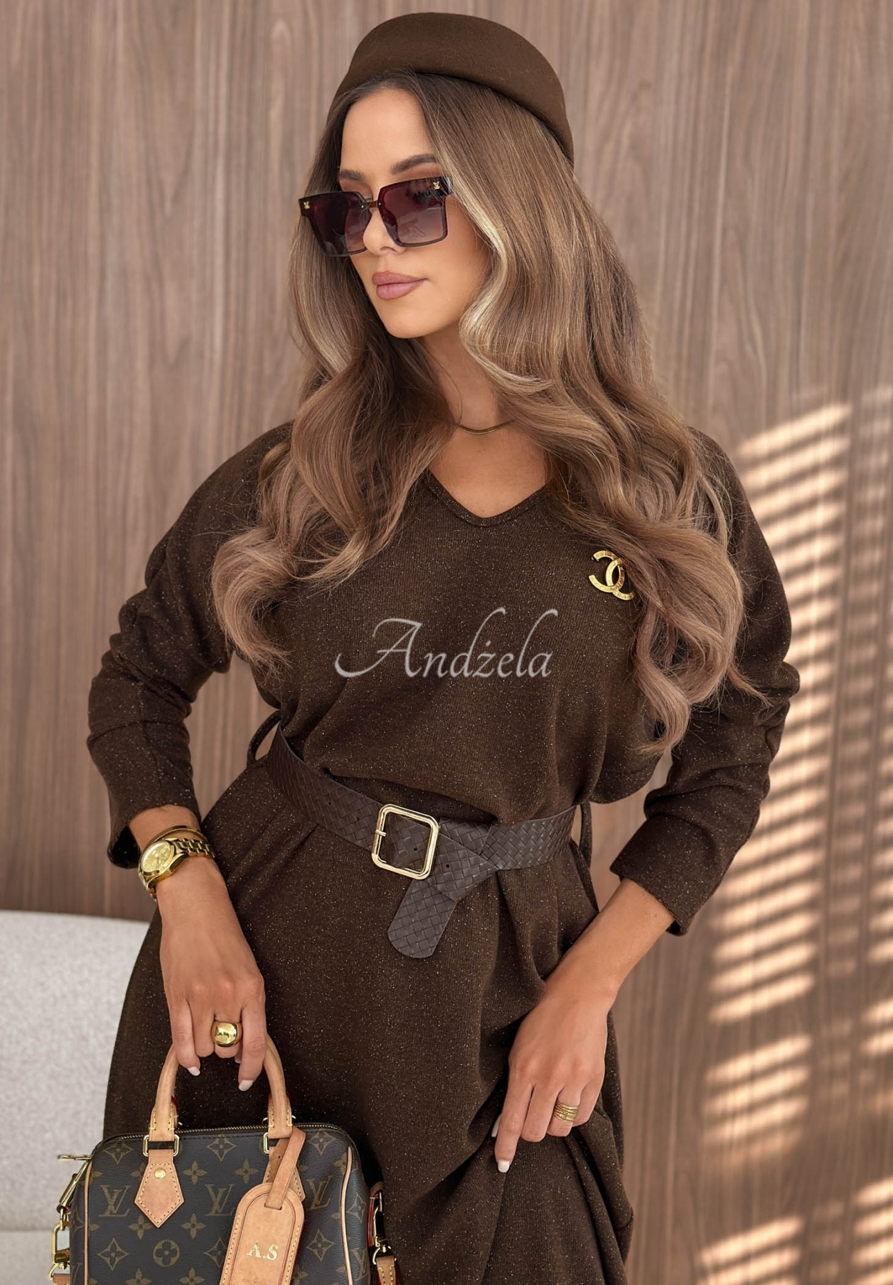 Rochie midi tricotată cu curea Main Event