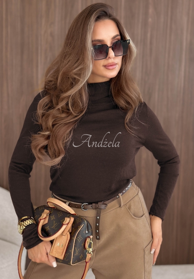Pulover ușor din l&acirc;nă cu guler &icirc;nalt Royal Wool