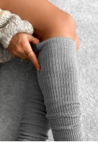 Prążkowane podkolanówki z wełną merino Pretty Legs mokka