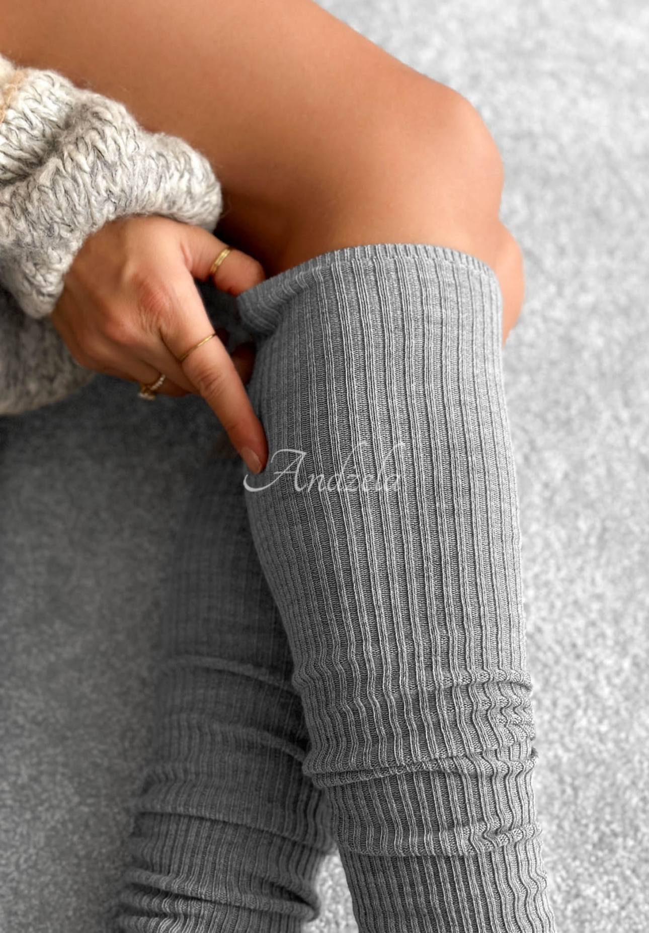Șosete peste genunchi reiate cu lână merinos Pretty Legs