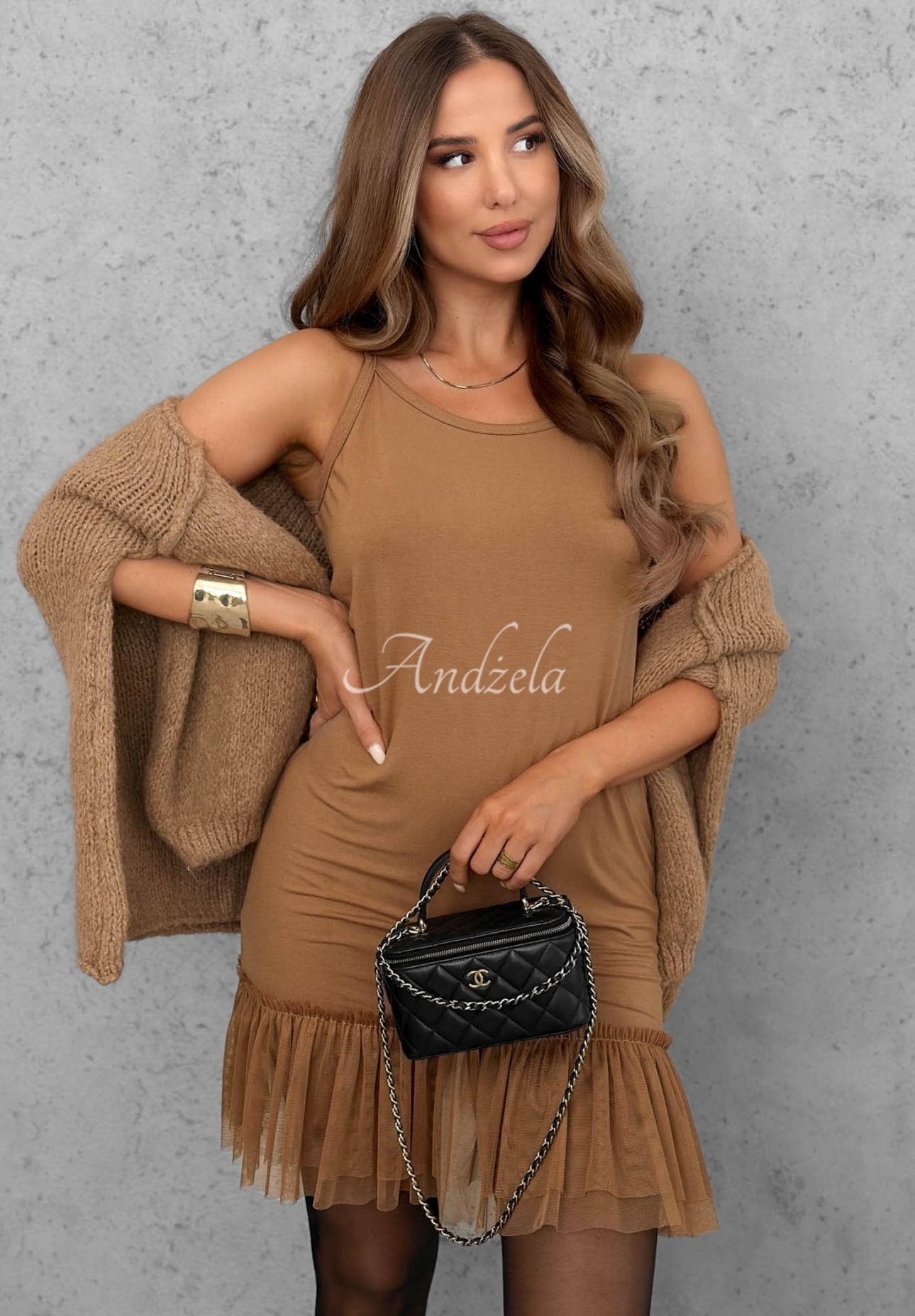 Rochie mini tip tunică cu tul Megi