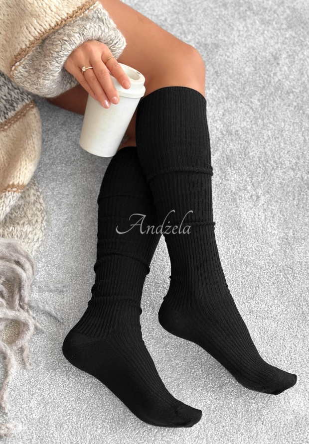 Șosete peste genunchi reiate cu l&acirc;nă merinos Pretty Legs