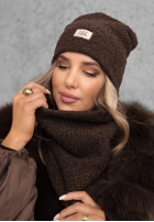 Compleu Căciulă i szalik z kożuszkiem Winter Lady negru