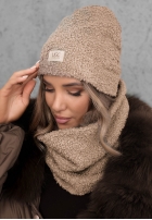 Compleu Căciulă i szalik z kożuszkiem Winter Lady negru