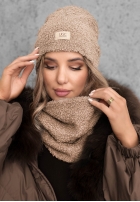Compleu Căciulă i szalik z kożuszkiem Winter Lady negru
