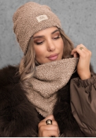 Compleu Căciulă i szalik z kożuszkiem Winter Lady negru