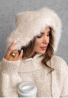 Fular circular balaclava z futerkiem Winter Crush mokka