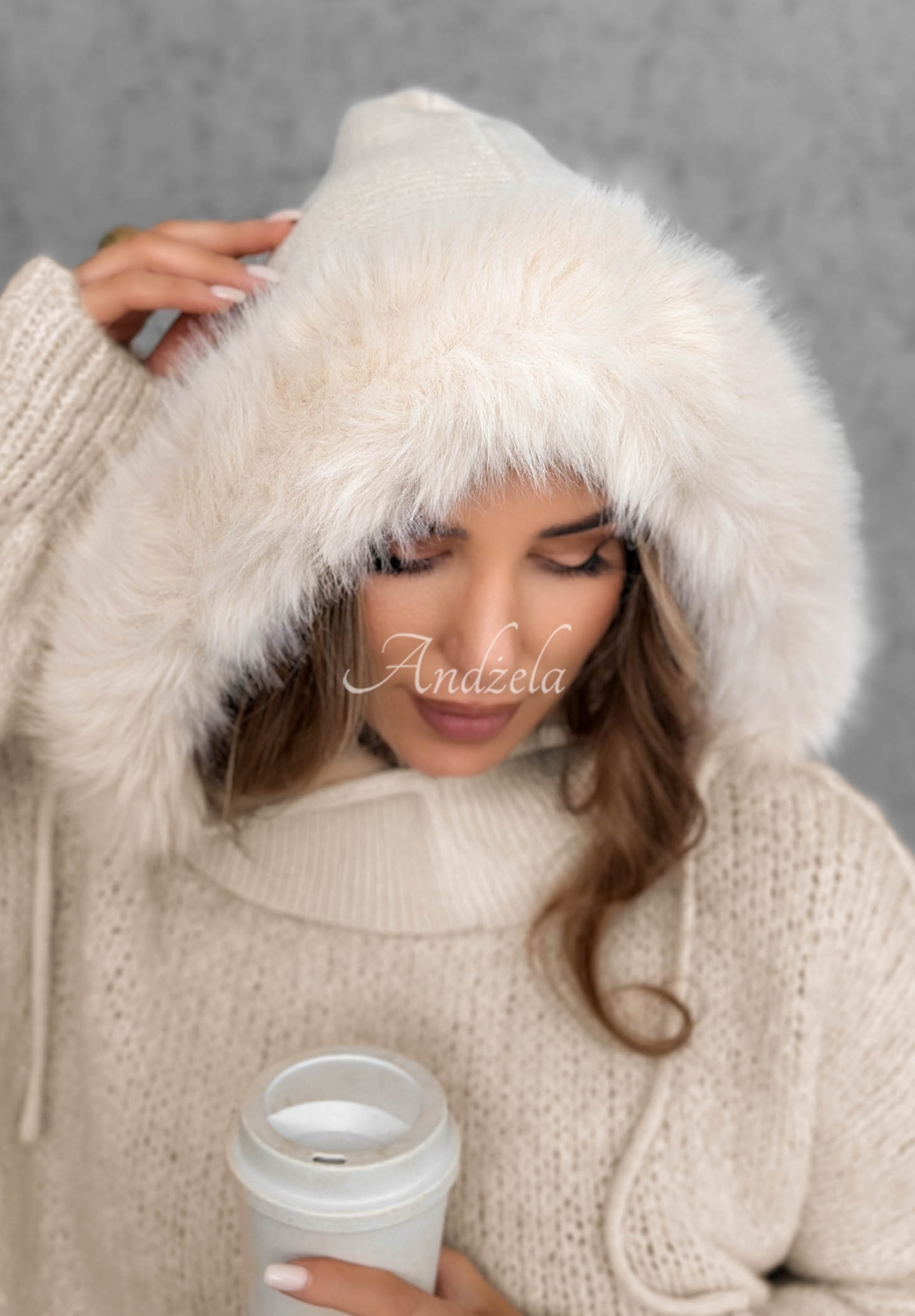 Fular circular balaclava cu blăniță Winter Crush