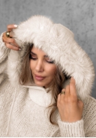 Fular circular balaclava z futerkiem Winter Crush mokka