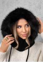 Fular circular balaclava z futerkiem Winter Crush mokka
